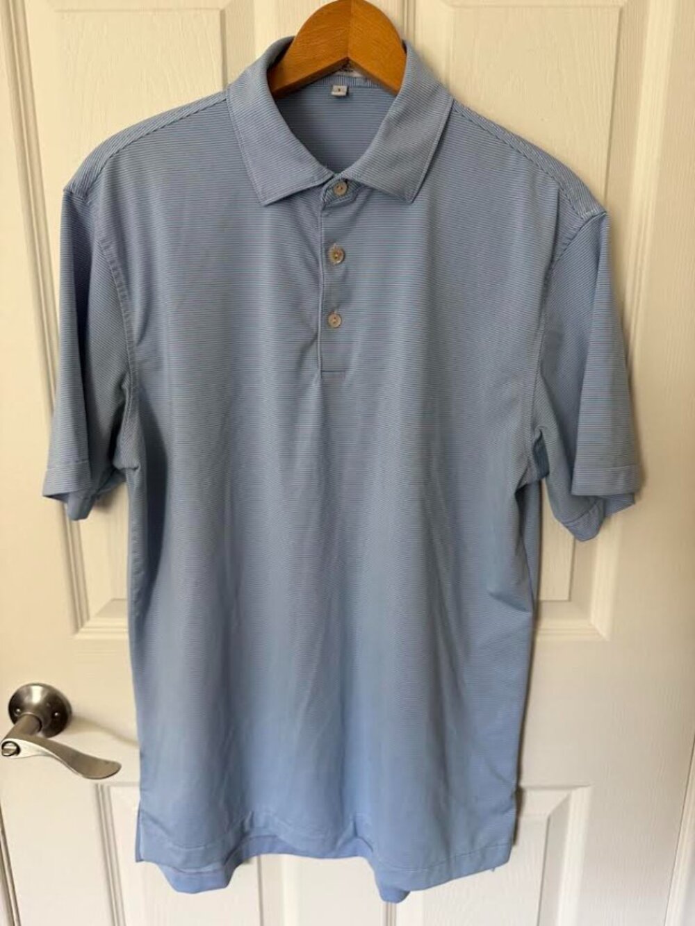 Peter Millar Men's Summer Comfort Polo Small Light Blue Striped